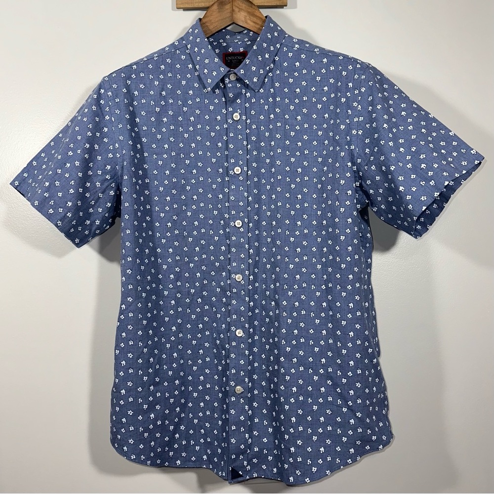 💙UNTUCKit Men’s Slim Fit Button Down Shortsleeved Shirt - Size Large SLIM FIT